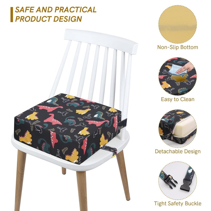 KAGIWEI Booster Seat for Kitchen Chair - Strong Support Toddler Booster Seat for Dining Table, Portable Booster Chair with Adjustable Elasticity Straps for Toddlers Eating Travel Home - Image 3